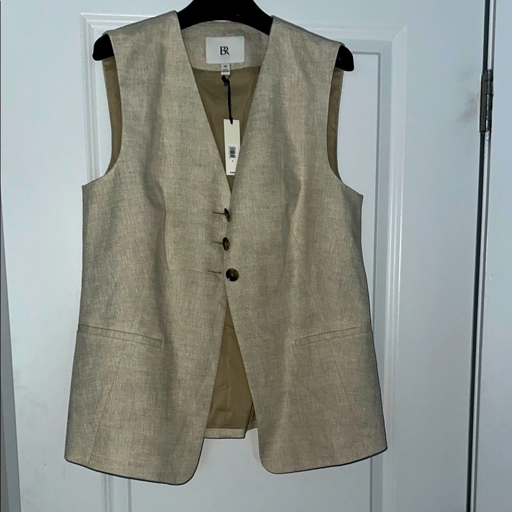 Banana Republic Women's Linen Beige Vest